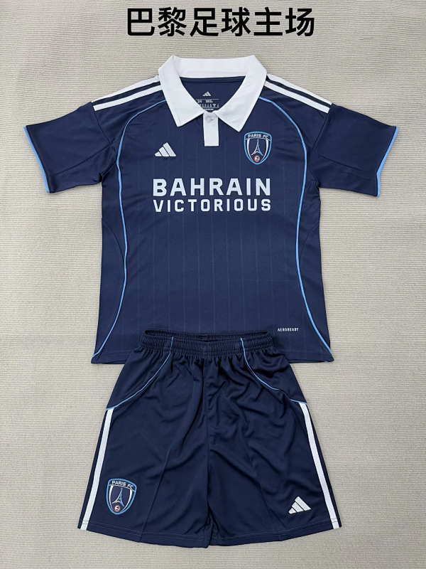 Niño_kids kit 25-26 ParisFC home soccer jersey size 16-28